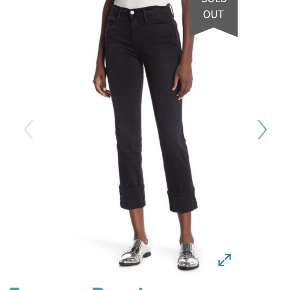 nwt frame le high straight reverse cuff jeans